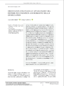 Orientation Strategies at Apparatgeist Era: Distributed Cognition and Romantic Ideals of Education
