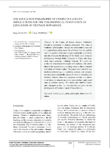 The Education Philosophy of Confucius and Its Implications for the Philosophical Innovation of Education in Vietnam Nowadays