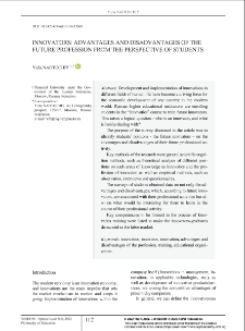 Innovators: Advantages and Disadvantages of the Future Profession from the Perspective of Students
