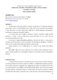 Assissting Children With Special Educational Needs: Content Analyses