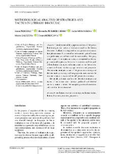Methodological Analysis of Strategies and Tactics in Literary Discourse