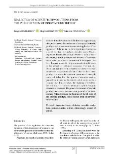 Dialectics of Scientific Revolutions from the Point of View of Innovations Theory