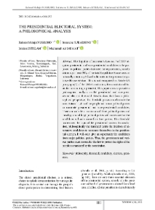 The Presidential Electoral System: A Philosophical Analysis