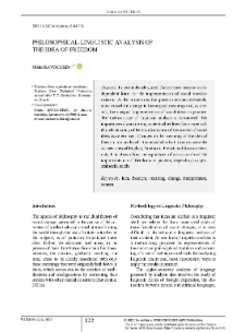 Philosophical-Linguistic Analysis of the Idea of Freedom