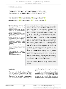 The Issue of Regulating Human Rights and Freedoms in Modern Transforming Society