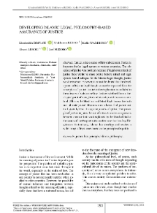 Developing Islamic Legal Philosophy-Based Assurance of Justice