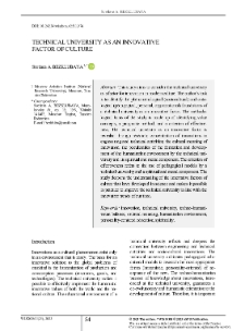 Technical University as an Innovative Factor of Culture