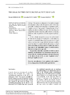 The Legal Pattern in the Rational Picture of Law