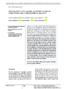 Restorative Justice-Based Law Formulation on Corruption Case: A Philosophical Analytic