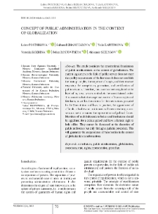 Concept of Public Administration in the Context of Globalization