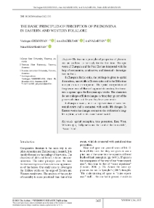 The Basic Principles of Perception of Phenomena in Eastern and Western Folklore
