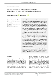 The Philosophical Interpretation of Risk Assessment in Municipal Project Management