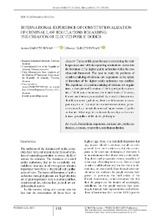 International Experience of Constitutionalization of Criminal Law Regulations Regarding the Creation of Elected Public Bodies
