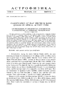Classification Of Flat Spectrum Radio Quasars By Optical Activity Types