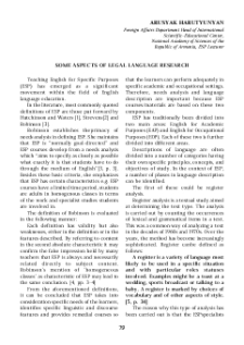 Some Aspects of Legal Language Research