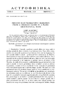 Induced Electromagnetic Radiation From A Charged Cloud In A Plane Gravitational Wave