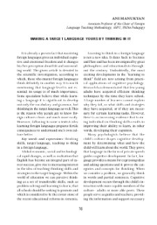 Making A Target Language Yours By Thinking In It