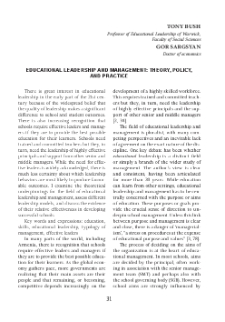 Educational Leadership and Management: Theory, Policy, and Practice