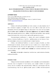 Brain interhemispheric interaction in children with mental disabilities with spatial orientation disorders