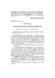 Some New Proof System for Propositional Modal Logic
