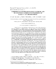 Experimental Optimization, Design Synthesis, and Up-Conversion Luminescence Properties of Y4GeO8: Er3+/Yb3+ Red Phosphors
