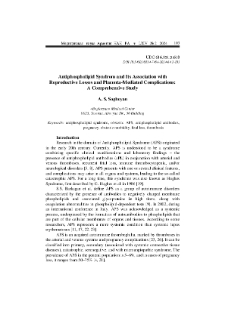 Antiphospholipid Syndrom and Its Association with Reproductive Losses and Placenta-Mediated Complications: A Comprehensive Study
