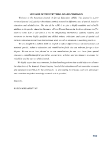 Message Of The Editorial Board Chairman