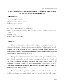 Modeling of Speech Therapy assessment in regional pedagogical and psychological support centers