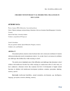 Children with intellectual disabilities: challenges in education
