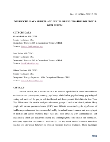Interdisciplinary medical and dental desensitization for people with autism