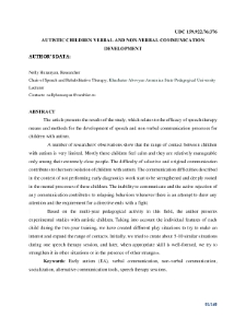 Autistic children verbal and non-verbal communication development
