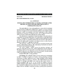 Investgating Power Metrics Of Neural Networks After Pruning, Quantization, DPU Implementation: A Comparative Analysis