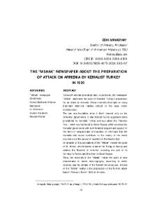 The “Mshak” Newspaper about the Preparation of Attack on Armenia by Kemalist Turkey in 1920