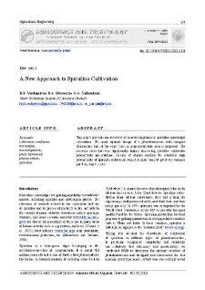 A New Approach to Spirulina Cultivation