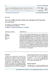The Use of Milk and Flour Made from Almonds in the Productionof Lactic Foods