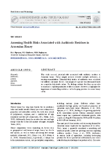 Assessing Health Risks Associated with Antibiotic Residues in Armenian Honey