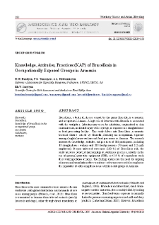 Knowledge, Attitudes, Practices (KAP) of Brucellosis in Occupationally Exposed Groups in Armenia