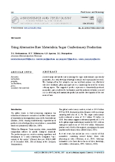 Using Alternative Raw Materials in Sugar Confectionery Production