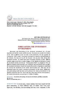 Forecasting the Investment Environment