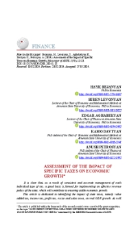 Assessment of the Impact of Specific Taxes on Economic Growth