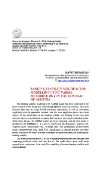 Banking Stability Multifactor Modelling Using VARMA Methodology in the Republic of Armenia