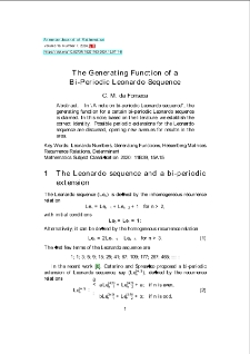 The Generating Function of a Bi-Periodic Leonardo Sequence