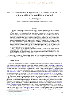 On the Astronomical Significance of Stone Number 137 of Zorats Qarer Megalithic Monument