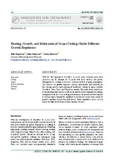 Rooting, Growth, and Maturation of Grape Cuttings Under Different Growth Regulators