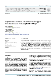 Ingredients and Technical Parameters of a New Type of Semi-Finished Meat Containing Dutch Cabbages