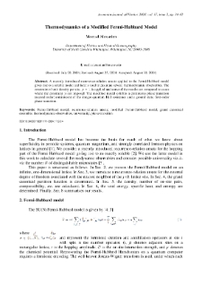 Thermodynamics of a Modified Fermi-Hubbard Model