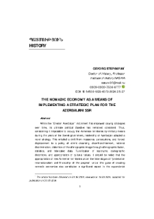 The Nomadic Economy as a Means of Implementing a Strategic Plan for the Azerbaijani SSR