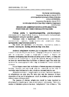 English and Armenian Reduplicative Analytical Structures and Their Comparative Teaching