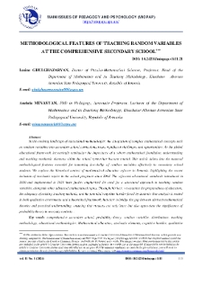 Methodological Features Of Teaching Random Variables At The Comprehensive Secondary School