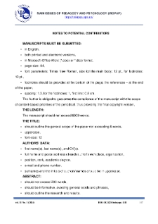 Notes To Potential Contributors